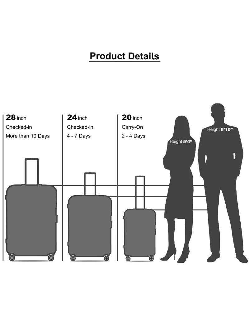 SENATOR Hard Case Travel Bag Trolley Luggage Set of 3 ABS Lightweight Suitcase with 4 Spinner Wheels A1012 Silver